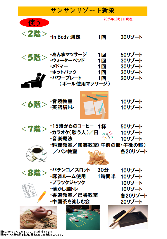 【サンサンリゾート新栄】リゾート通貨、始まります！！