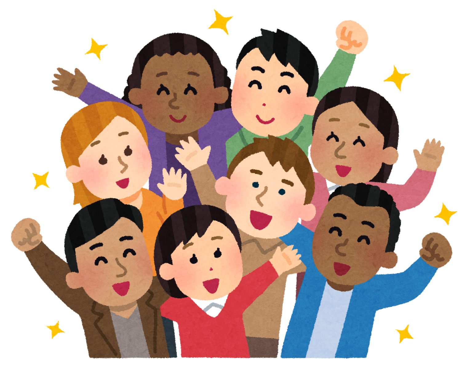 多国籍の仲間たちと。